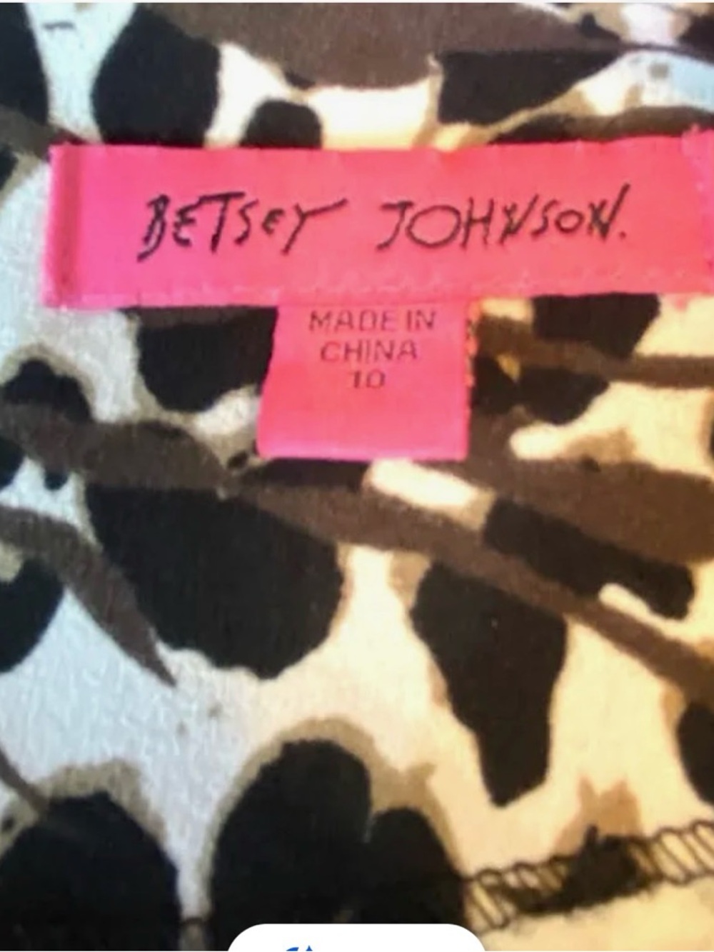 Betsey Johnson Black Brown White Ruffle Dress 10 EUC - Picture 4 of 4